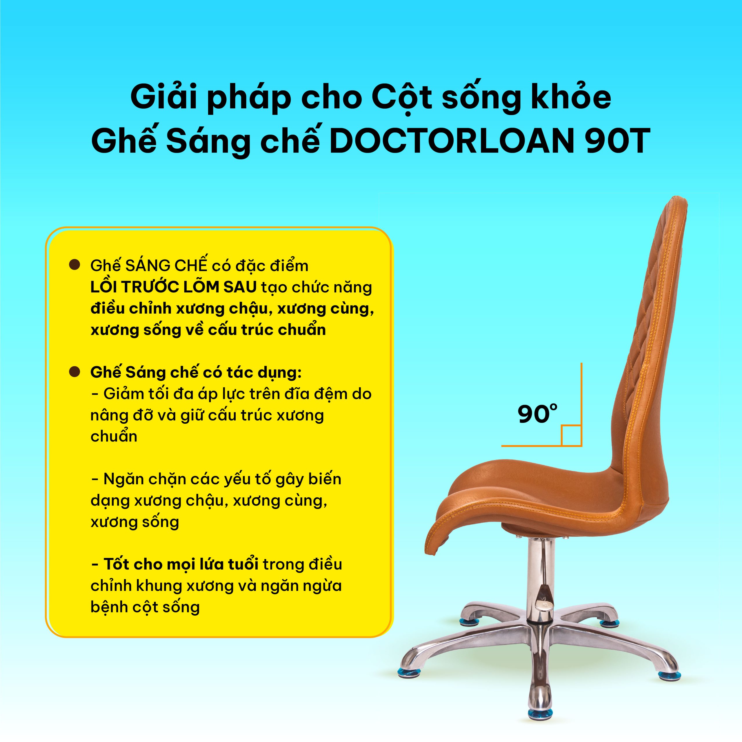 Ghế sáng chế DoctorLoan 90T (đệm mỏng) - Ảnh 3
