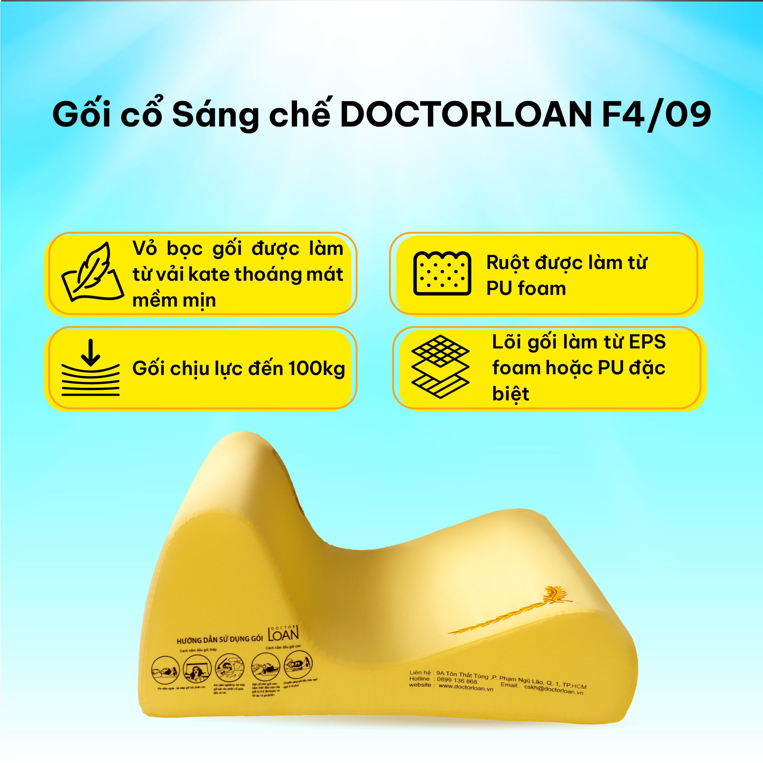 Gối cổ sáng chế DoctorLoan F4 - Ảnh 5